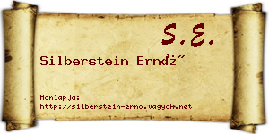 Silberstein Ernő névjegykártya